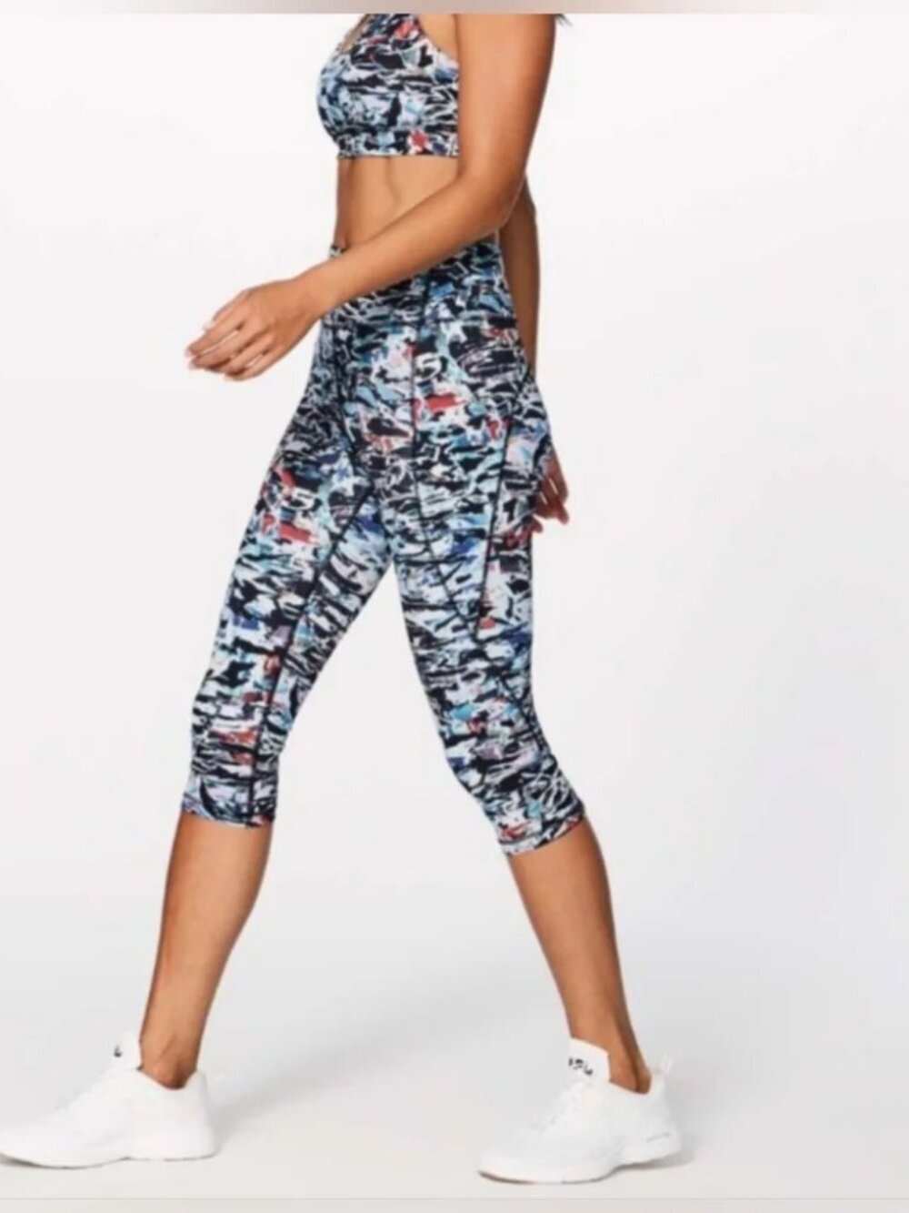 Lululemon Break Free Crop 17” Culture Clash Starlight Black